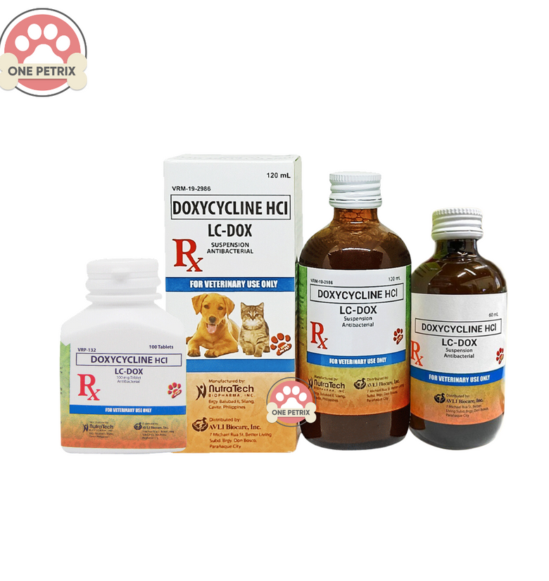 Lc - Dox Doxycline Antibacterial Oral Suspension / Tablet (Caramel Flavor)