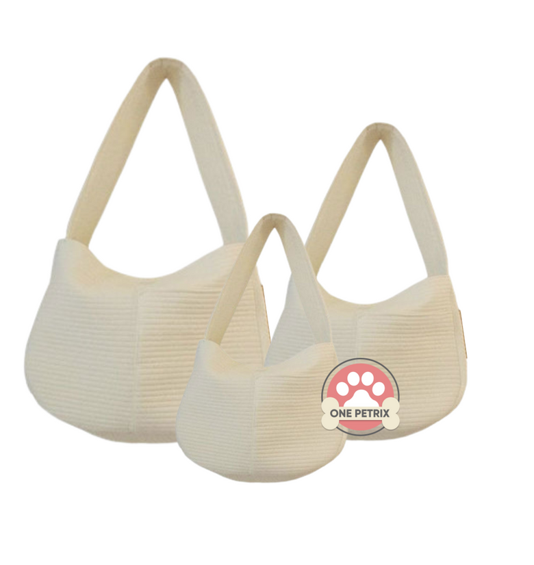 Aesthetic White Dog / Cat Pet Bag / Carrier (Small, Medium, Large)