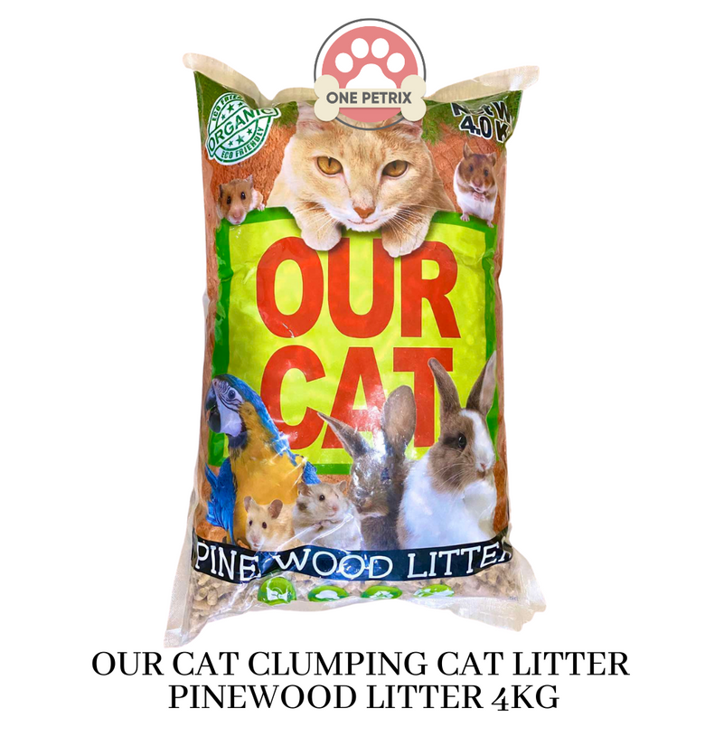 OUR CAT Clumping Cat Litter PINEWOOD 4KG