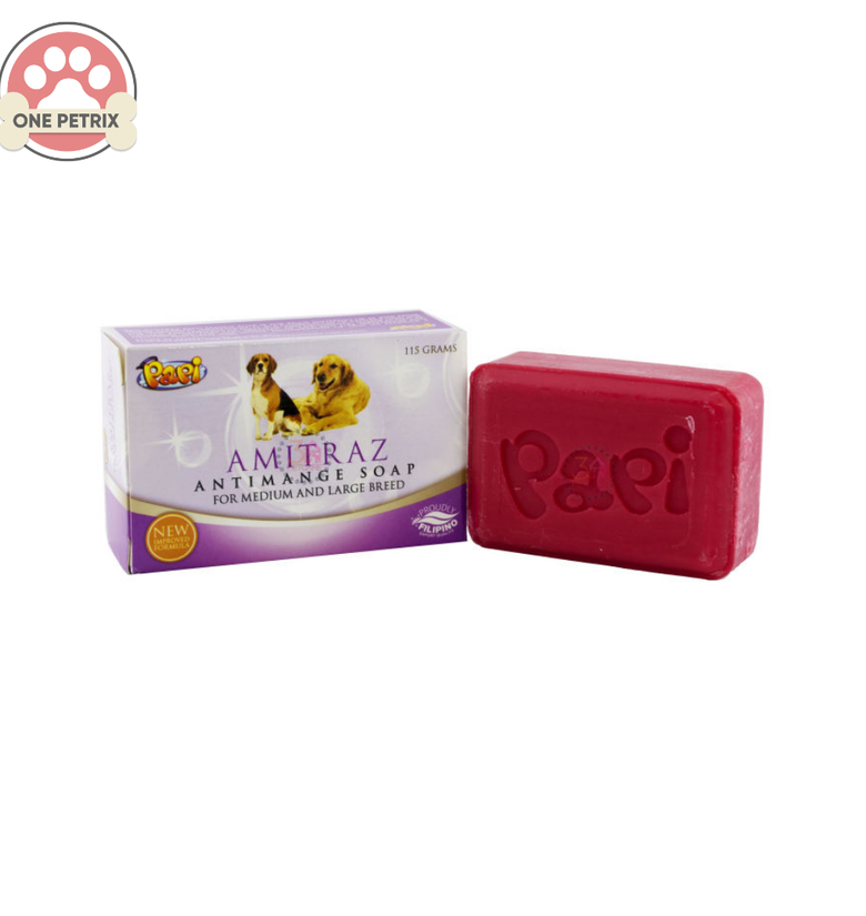 Papi Amitraz Anti Mange Soap for Pets 115G One Petrix