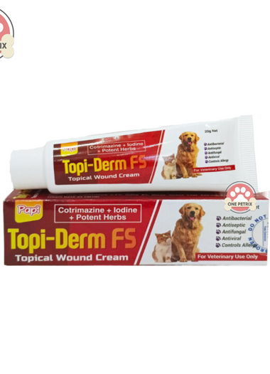 Papi Topi-Derm FS Topical Wound Cream (Anti Septic, Anti Bacterial, Anti Fungal) 20g
