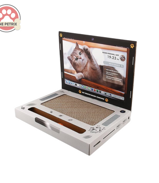 Cat Laptop Scratcher Laptop with Mouse Furniture Protector Interactive Toys for Cats Scratch Pad