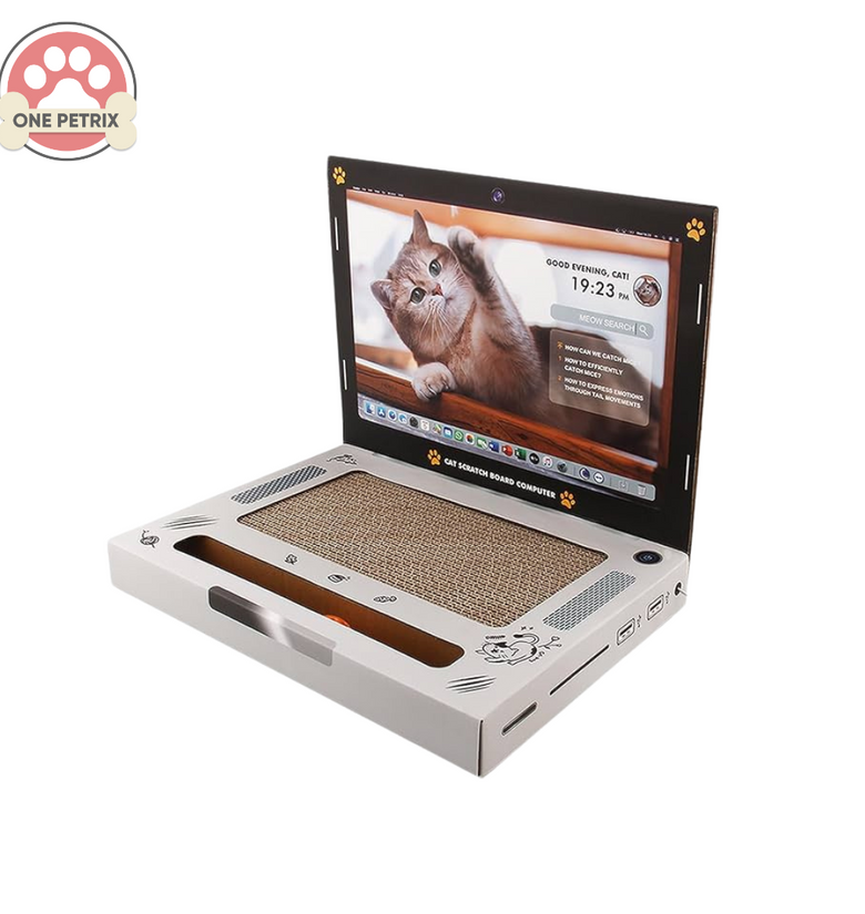 Cat Laptop Scratcher Laptop with Mouse Furniture Protector Interactive Toys for Cats Scratch Pad