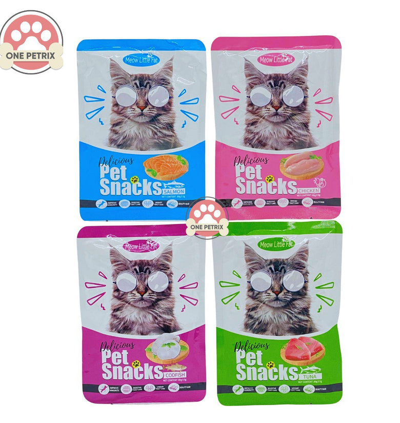 Meow Little Fat Wet Cat Food 80g One Petrix