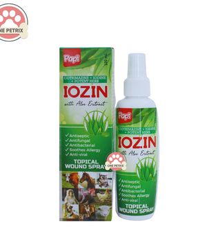 Papi Iozin Topical Wound Spray (Anti Septic, Anti Bacterial, Anti Fungal) - 120ML