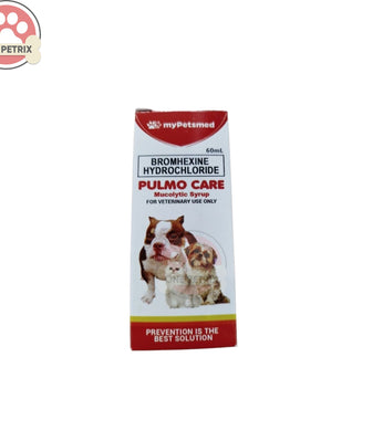 Petsmed Pulmo Care Mucolytic Oral Solution for Pets Dogs and Cats 60ML