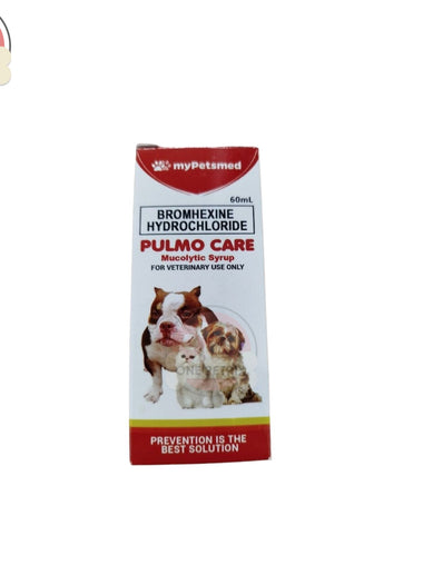 Petsmed Pulmo Care Mucolytic Oral Solution for Pets Dogs and Cats 60ML