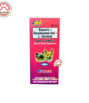 Papi Livwell Dietary Herbal Supplement for Cats and Dogs 60ML