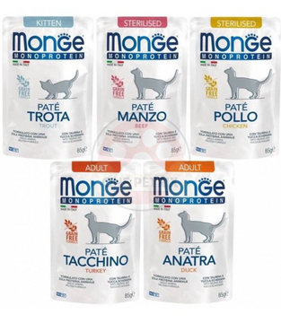 Monge Cat Monoprotein Pate in Pouch 85g
