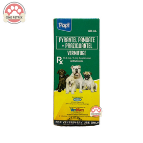 Papi Vermifuge Dewormer Suspension  for Cats and Dogs 60ML