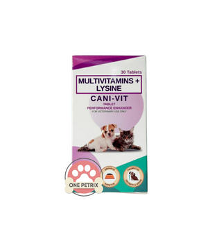 Cani-Vit Tablet Multivitamins + Lysine Energy Builder Performance Enhancer 30 Tabs