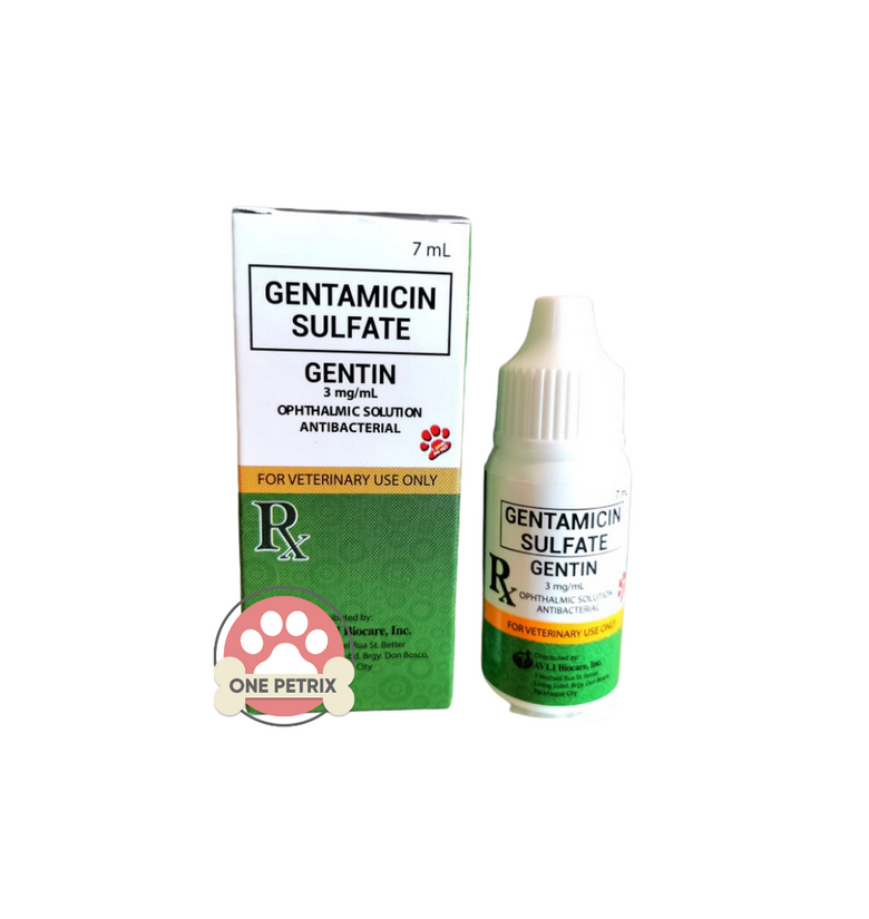 Gentin Antibacterial Eye Drops for Pets Gentamicin Sulfate 7ml