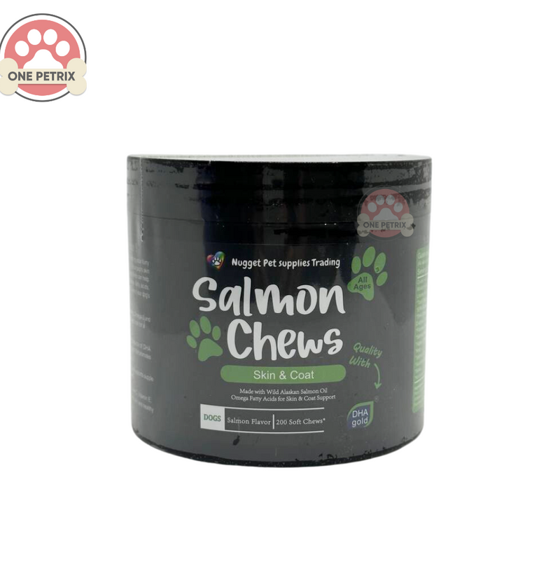 Salmon Chews Skin and Coat Supplement for Dogs (Salmon Flavor)  - 200 Chews