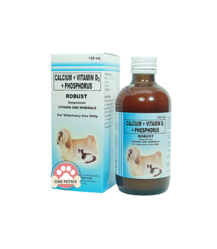 Robust Oral Suspension for Pets (Calcium + Vitamin D3 + Phosphorus) 120ml