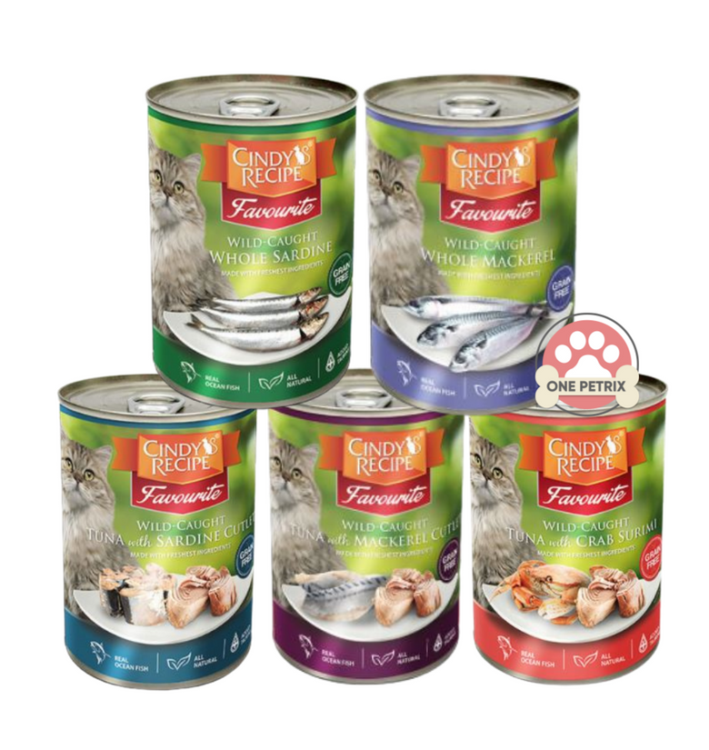 Cindy's Recipe Favourite Wild - Caught Wet Cat Food in Can - 400G