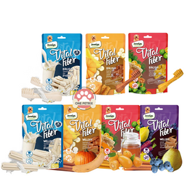 Dentalight Vital Fiber Dental Dog Treat / Snack 80g (Wellbar , Brush)