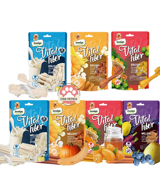 Dentalight Vital Fiber Dental Dog Treat / Snack 80g (Wellbar , Brush)