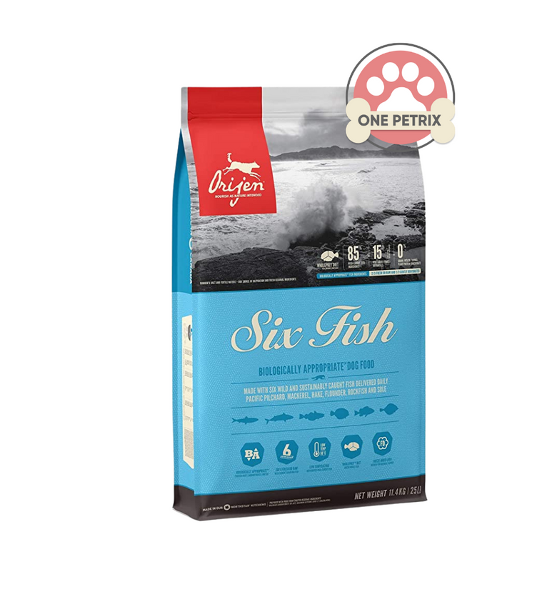 Orijen Six Fish Hypoallergenic Grain Free Dog Food Adult and Puppy One Petrix