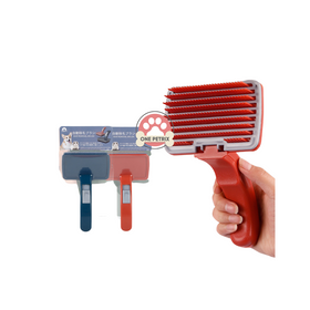 Self Cleaning Comb with One Click Hair Removal (Blue, Red)