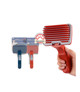 Self Cleaning Comb with One Click Hair Removal (Blue, Red)