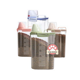 Transparent Airtight Pet Food Container with Measuring Cup (1.5L / 2.5L)