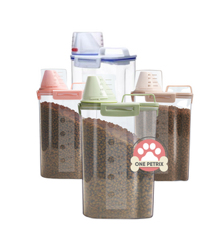 Transparent Airtight Pet Food Container with Measuring Cup (1.5L / 2.5L)