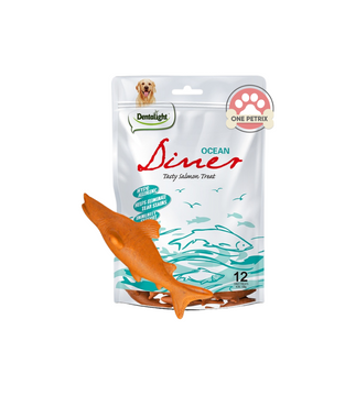 Dentalight Ocean Diner Dog Treats With Cranberry Vitamin C 12PCS. 108G - Salmon