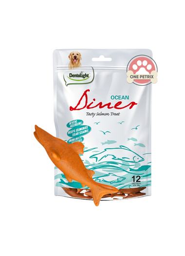 Dentalight Ocean Diner Dog Treats With Cranberry Vitamin C 12PCS. 108G - Salmon