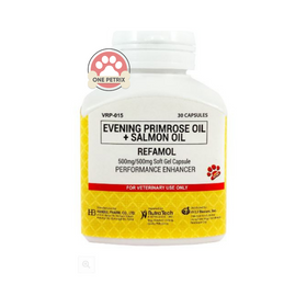 Refamol Performance Enhancer for Dogs and Cats (Evening Primrose Oil + Salmon Oil) - 30 Capsules