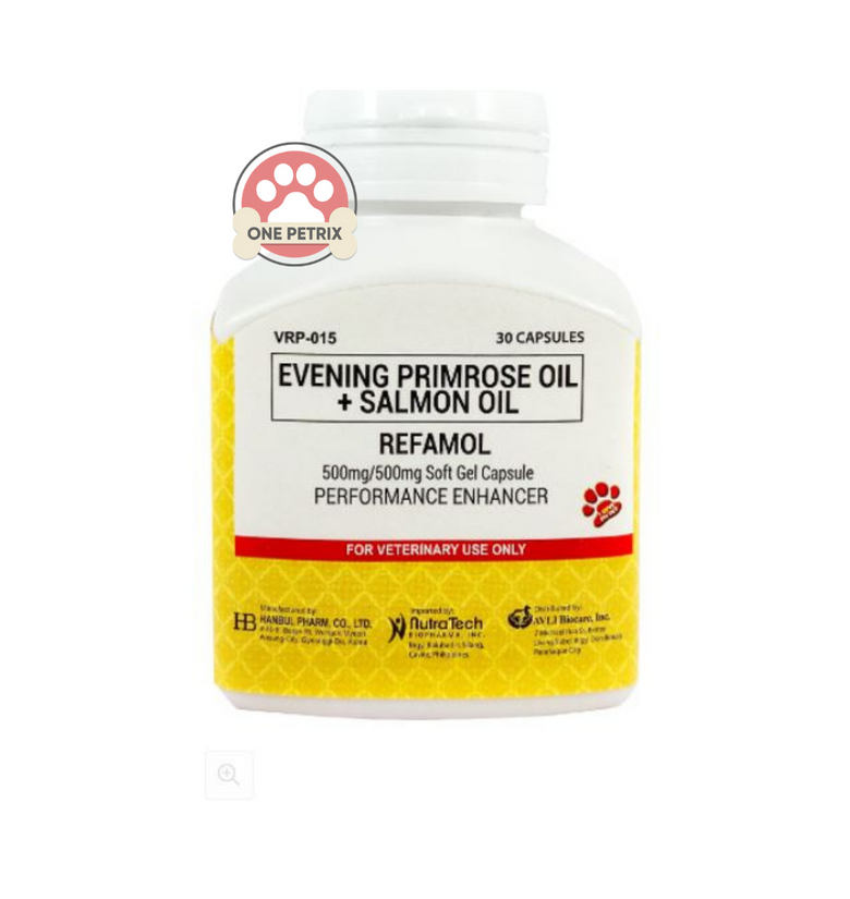 Refamol Performance Enhancer for Dogs and Cats (Evening Primrose Oil + Salmon Oil) - 30 Capsules