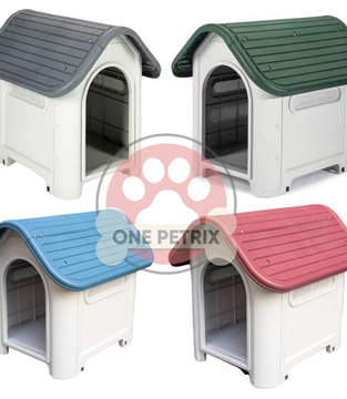 Waterproof Plastic Indoor / Outdoor Pet (Dog / Cat) House XDB403 MEDIUM - BLUE / GRAY / GREEN / RED