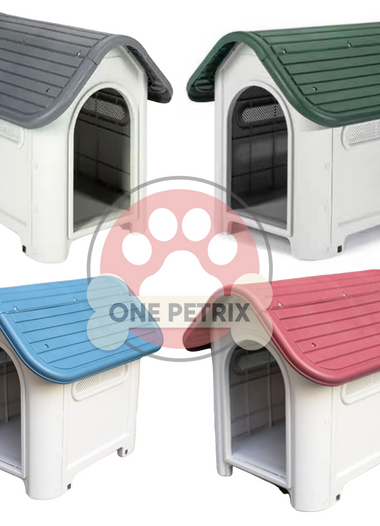 Waterproof Plastic Indoor / Outdoor Pet (Dog / Cat) House XDB403 MEDIUM - BLUE / GRAY / GREEN / RED