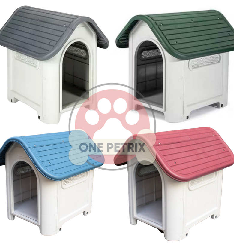 Waterproof Plastic Indoor / Outdoor Pet (Dog / Cat) House XDB403 MEDIUM - BLUE / GRAY / GREEN / RED