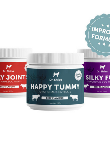 Dr. Shiba Healthy Dog Treat Supplement Snacks For Pets 250g (Happy Tummy , Jolly Joints, Silky Fur)