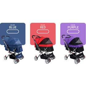 Dodopet Collapsible Pet Stroller w/ Reversible Handle - For up to 25KG Pets #TC-139