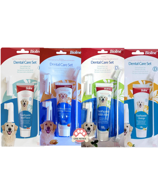 Bioline Dental Care Set (4 in 1) Finger brush, Toothbrush and Toothpaste 100G