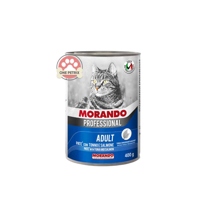 Morando Professional Wet Cat Food in Can 400G - Pate' with Tuna and Salmon