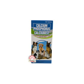 Calciubest (Calcium Phosphorus) Chewable Calcium Supplement for Cats and Dogs 100 Tablets EXPIRATION: APRIL 20, 2025