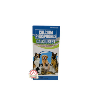 Calciubest (Calcium Phosphorus) Chewable Calcium Supplement for Cats and Dogs 100 Tablets EXPIRATION: APRIL 20, 2025
