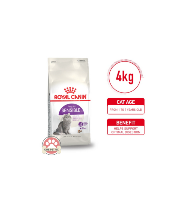 Royal Canin Regular Sensible 33 Adult Dry Cat Food Feline Health Nutrition - 4KG