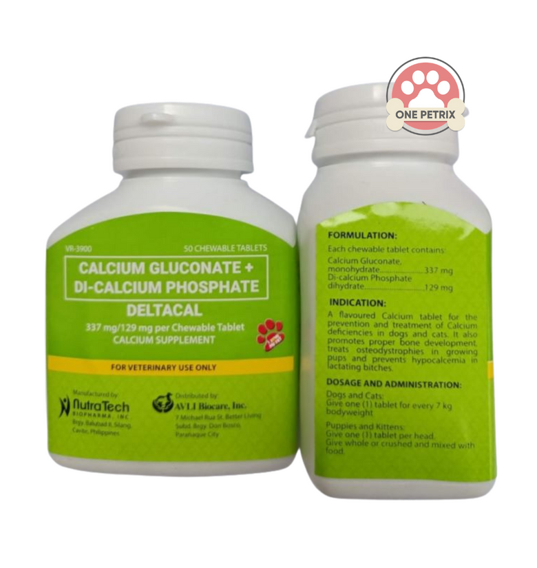 Deltacal Calcium Supplement Chewable Tablet for Dogs and Cats 50