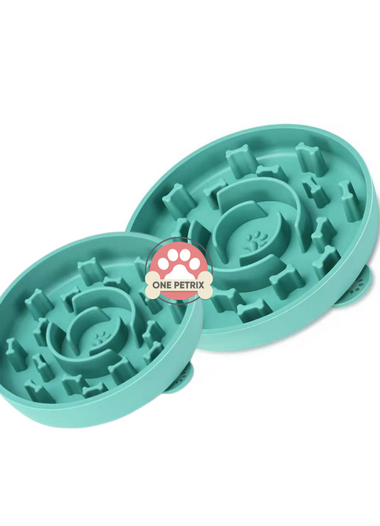 Pet Silicone Slow Feeder Bowl - Teal (Small / Large)