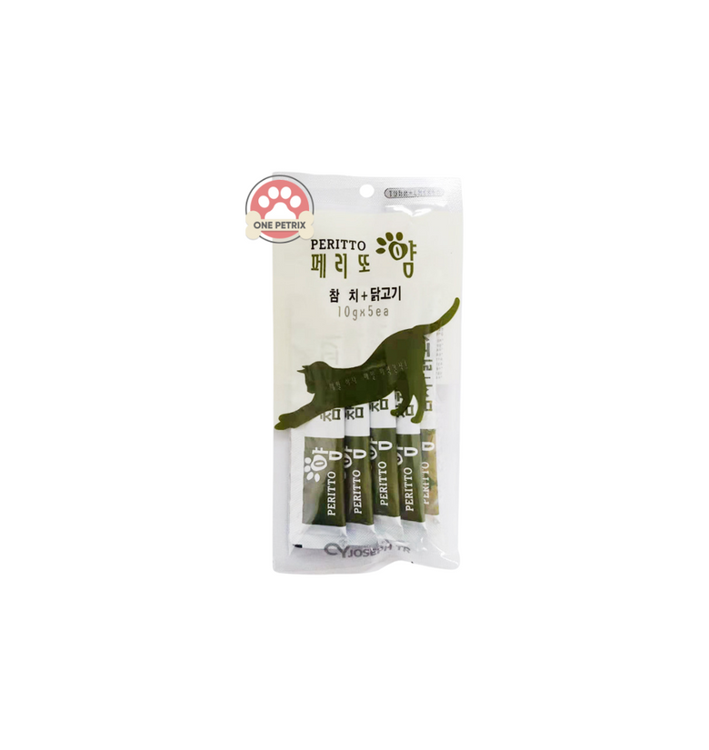 Korea Peritto Churu Wet Cat Treats / Snacks 10G X 5 - Tuna and Chicken Flavor