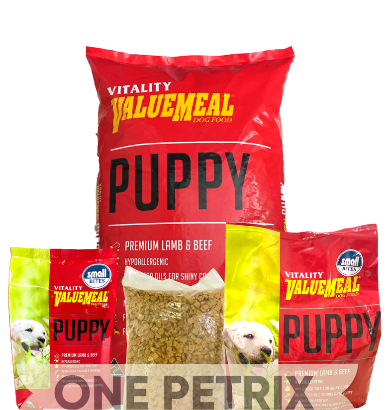 Vitality Value Meal Puppy Dog Food Lamb and Beef Flavor One Petrix