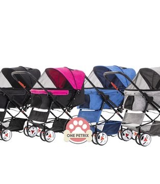 Collapsible 2 - Way Pet Stroller w/ Reversible Handle - For up to 20KG Pets #YJ-1