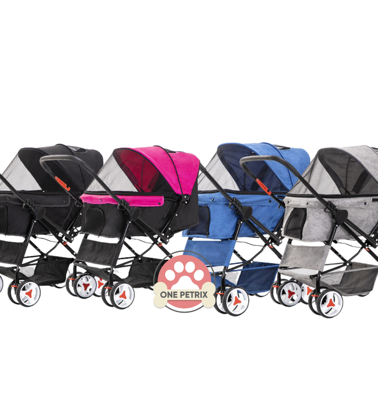 Collapsible 2 - Way Pet Stroller w/ Reversible Handle - For up to 20KG Pets #YJ-1
