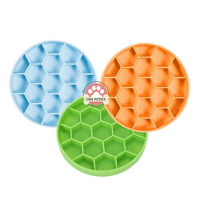 Pet Silicone Slow Feeder Bowl - Small / Large (Blue, Green, Orange)