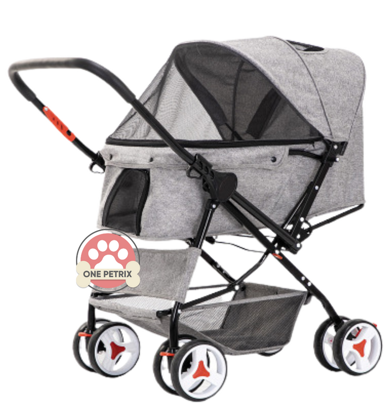Dog stroller reversible sales handle