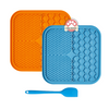 Pet Lick Pad Slower Feeder Pad with Spatula for Dogs and Cats - Small / Large (Blue, Orange)
