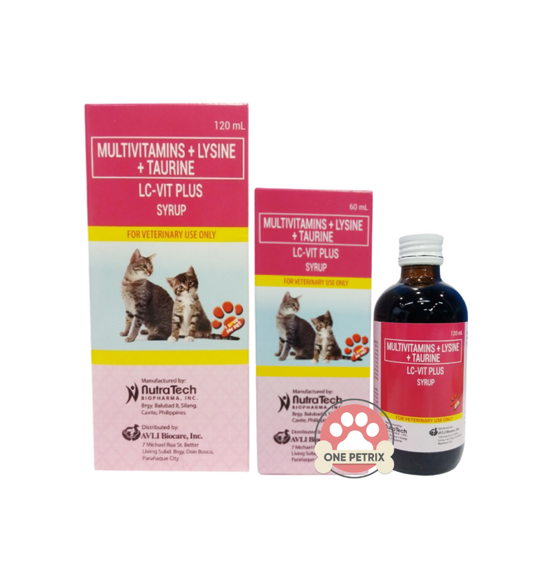 LC-Vit Plus Syrup Multivitamins for Cats and Kittens (Multivitamins + Lysine + Taurine) 60ML/120ML